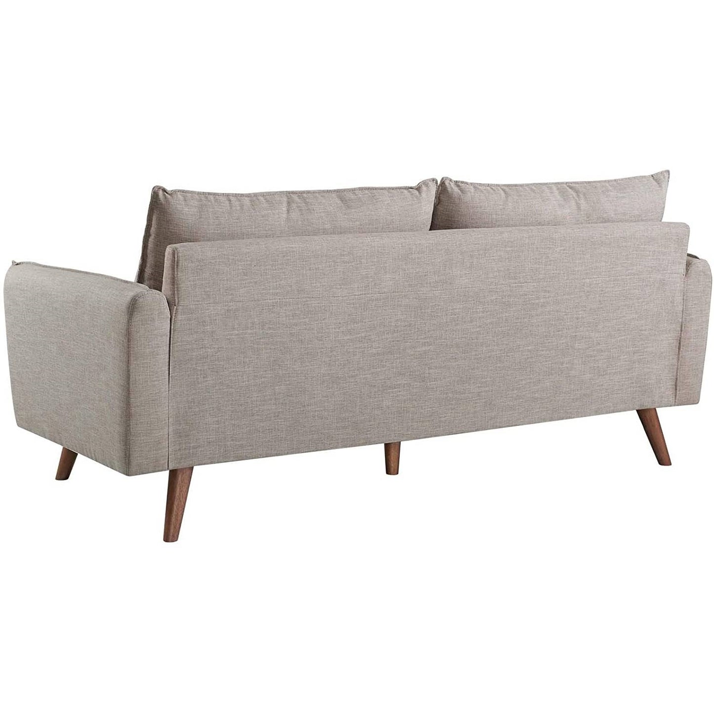 Harper Beige Upholstered Mid-Century Modern Sofa