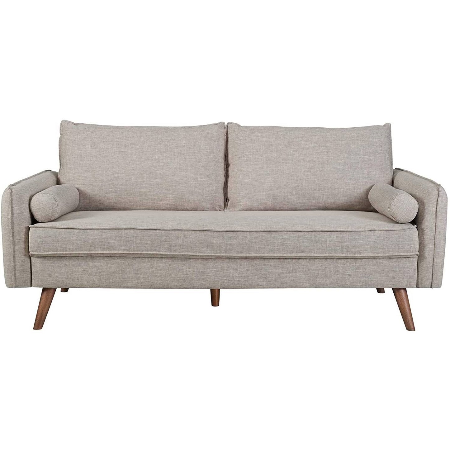 Harper Beige Upholstered Mid-Century Modern Sofa